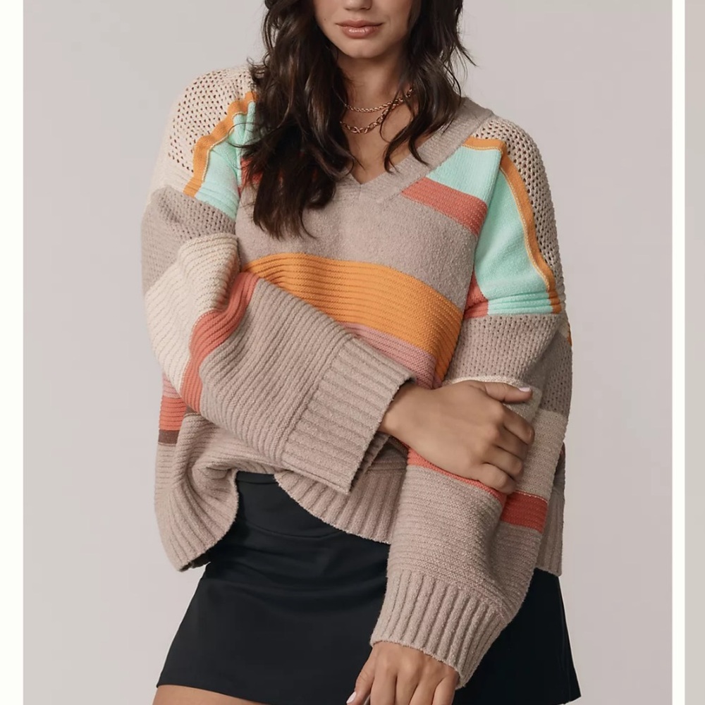 Anthropologie Daily Practice Beach Daze Chunky Oversized Sweater